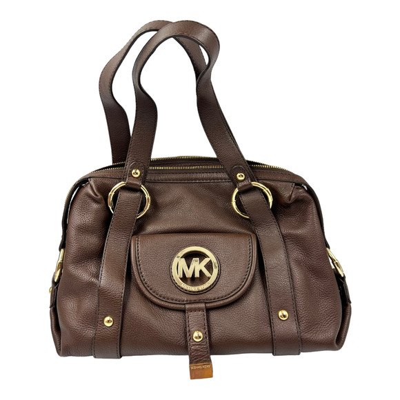 Michael Kors Handbags - Michael Kors Fulton Brown Leather Satchel Shoulder Bag Tote 7 Pockets NWT
